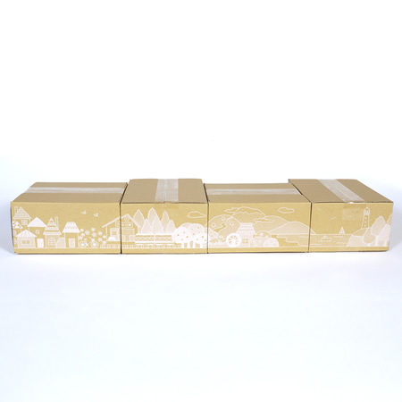 【宅配50サイズ】デザインダンボール箱(タウンビュー)まとめ買い-4