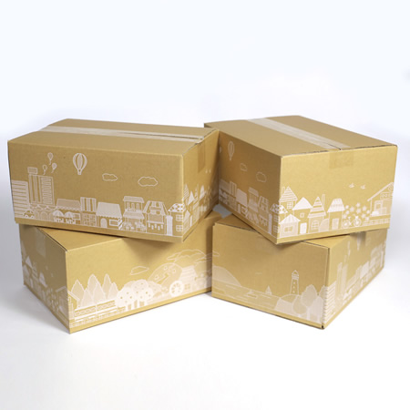 【宅配80サイズ】デザインダンボール箱(タウンビュー)まとめ買い-7