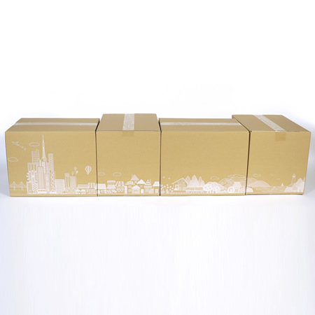 【宅配100サイズ】デザインダンボール箱(タウンビュー)まとめ買い-4