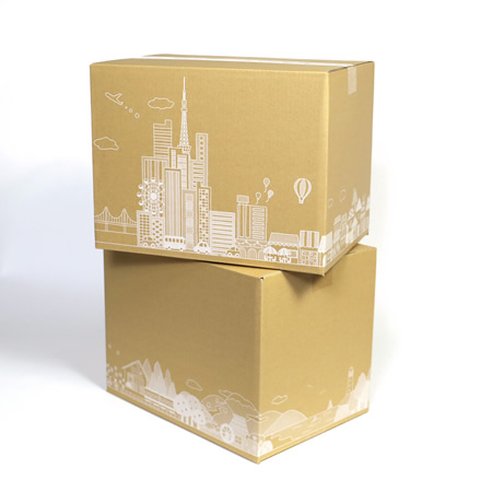 【宅配100サイズ】デザインダンボール箱(タウンビュー)まとめ買い-7