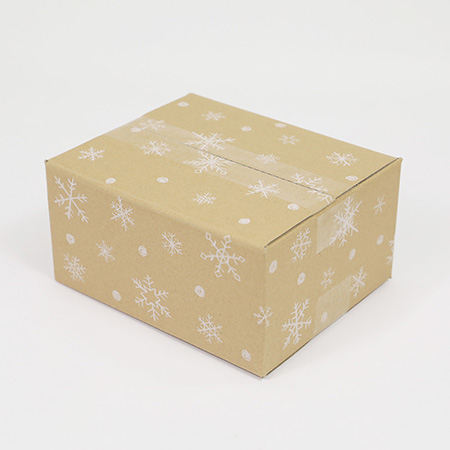 【宅配50サイズ】デザインダンボール箱(雪の結晶)まとめ買い-2