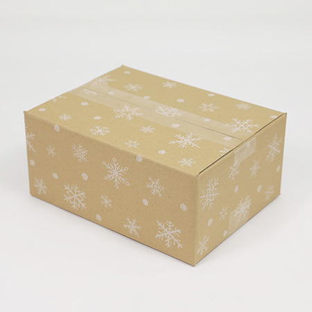 【宅配60サイズ】デザインダンボール箱(雪の結晶)まとめ買い-2
