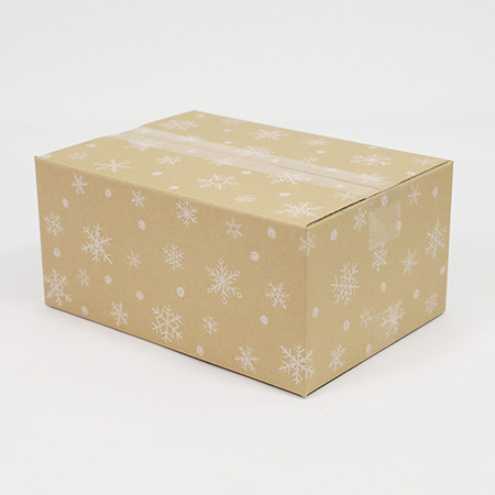 【宅配80サイズ】デザインダンボール箱(雪の結晶)まとめ買い-2