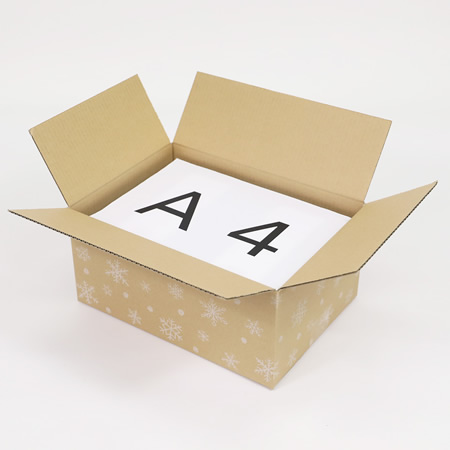 【宅配80サイズ】デザインダンボール箱(雪の結晶)まとめ買い-4