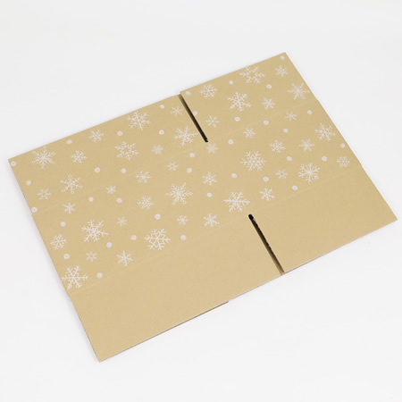 【宅配80サイズ】デザインダンボール箱(雪の結晶)まとめ買い-6