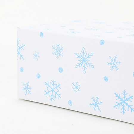 【宅配60サイズ】デザインダンボール箱(雪の結晶・白×水色)まとめ買い-6