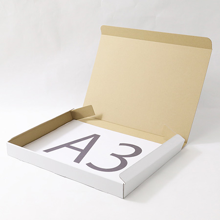【宅配80サイズ】薄型ダンボール箱 A3サイズ対応 深さ40mm (白) まとめ買い-2