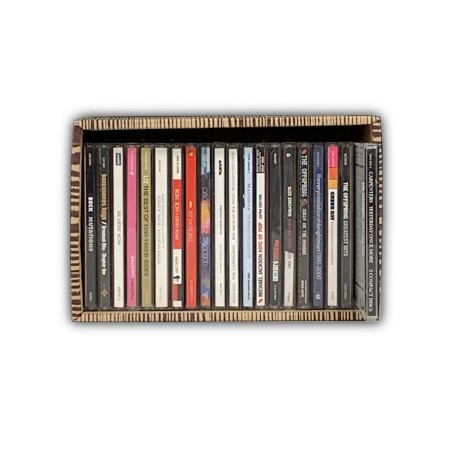 【CD・DVD対応】ダンボール製収納ボックス(木目)-4