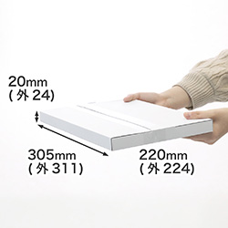 【A4/厚さ2.5cm/両面白】定番ダンボール箱（ネコポス対応）