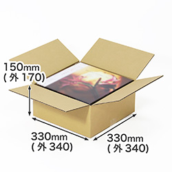 【宅配100サイズ】LPレコード対応 正方形ダンボール箱 浅型