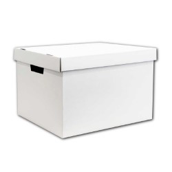 【A4雑誌対応】ダンボール製収納ボックス（無地・白）