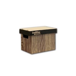 【CD・DVD対応】ダンボール製収納ボックス（木目）