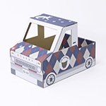 ダンボール製 ねこ専用トラック(アーガイル柄)-9