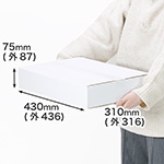 【宅配100サイズ】A3用紙対応 浅型ダンボール箱(白)-1